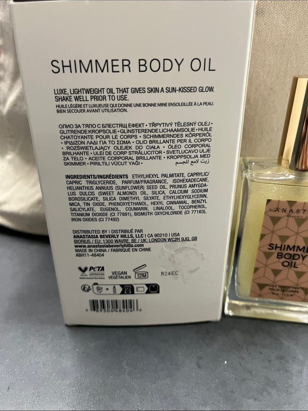 NIB Anastasia Beverly Hills Shimmer Body Oil - White with NWT Lilly Pulitzer Tag - Picture 7 of 7